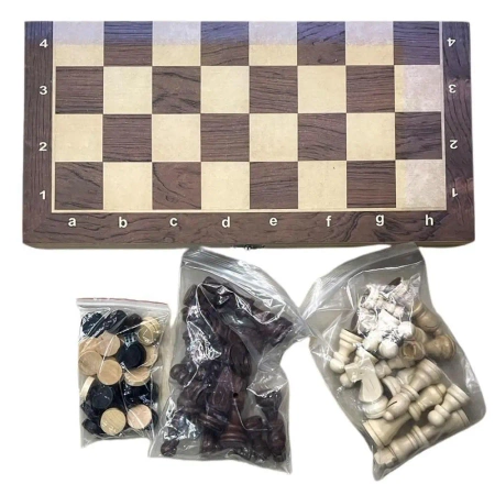 Szachy drewniane 2w1 - Madej