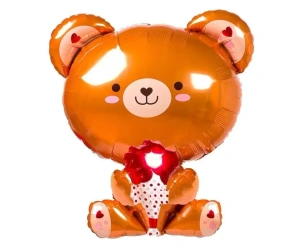 Balon foliowy Miś z różą 51x48cm - Godan