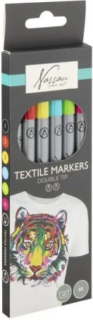 Markery tekstylne podwójne 6szt - Grafix