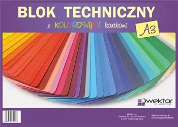 Blok techniczny A3/8K kolorowy (10szt) - Wektor