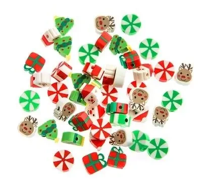 Koraliki polimerowe swiąteczne 1cm 48szt - Dalprint dpCraft