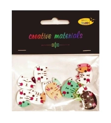 Guziki ozdobne Kotki 2 20x16mm 15szt - Galeria Hobby