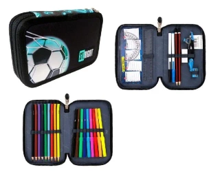 Piórnik podwójny z wyposażeniem PC4 Neon Football - ST-MAJEWSKI