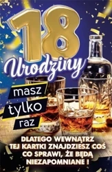 Karnet Urodziny z nakładką na butelkę 18 - YEKU