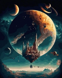 Malowanie po numerach czarne płótno - Kosmiczny... - Twoje Hobby