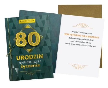 Karnet B6 Urodziny 80 męskie - Kukartka