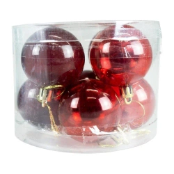 Bombki transparentne czerwone 8szt - Arpex