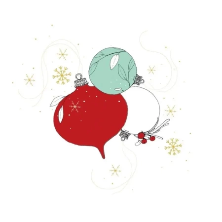 Karnet Swarovski kwadrat CL3201 Święta Bombki - Clear Creations