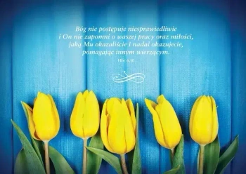 Kartka z wersetem. Bóg nie postępuje niesprawiedliwie...