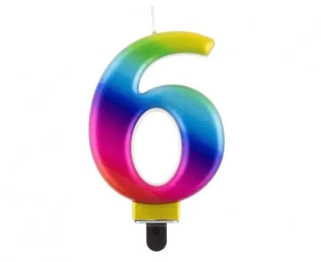Świeczka cyferka 6 Beauty&Charm Galaxy 8cm - Godan