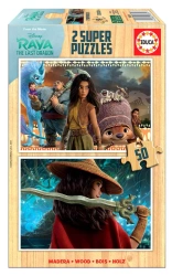 Puzzle 2x50 Raya i ostatni smok drewniane 110533 - Educa