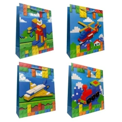 Torebka prezentowa dziecięca S klocki 3D mix - Ju-Piter