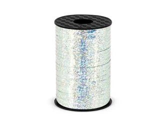 Wstążka plastikowa srebrna 5mmx225m - PartyDeco
