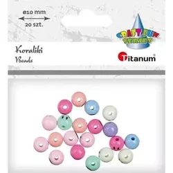 Koraliki plastikowe okrągłe z twarzą 20szt - Titanum