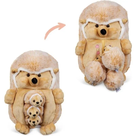 Mama jeż z 3 młodymi jeżami - Mamanimals