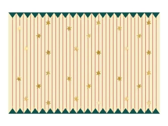 Obrus papierowy Pasy z gwiazdkami 180x120cm - PartyDeco