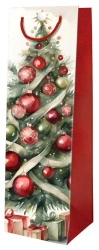 Torebka ozdobna Święta BN Choinka czerwona butelak - DaVinci
