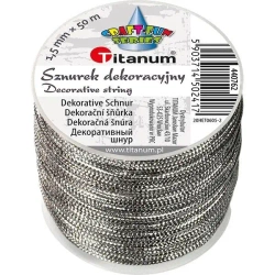 Sznurek metalizowany z rdzeniem 1.5mmx30m srebrny - Titanum
