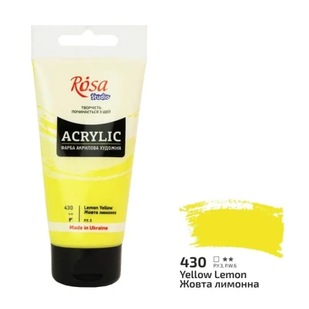 Farba akrylowa lemon yellow 430 75ml - Rosa