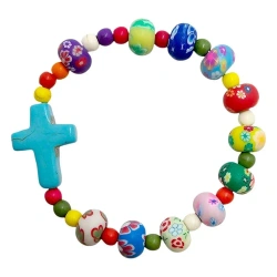 Różaniec 10-tka z krzyżykiem kolorowa - Art Sacrum