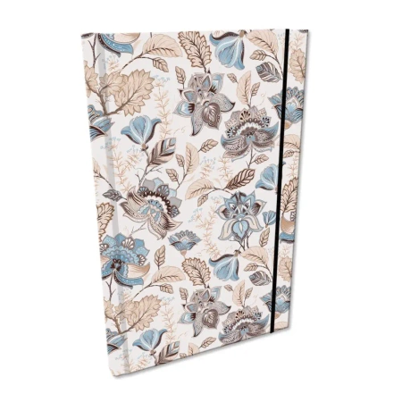 Notes A5 kratka z gumką Soft Touch Paisley kwiaty kawowe - EV-Corp
