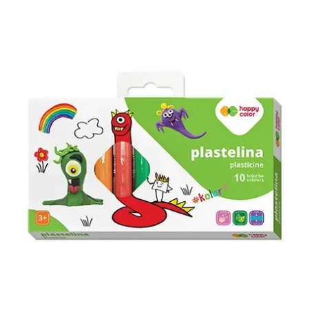 Plastelina szkolna okrągła 10 kolorów Happy Color