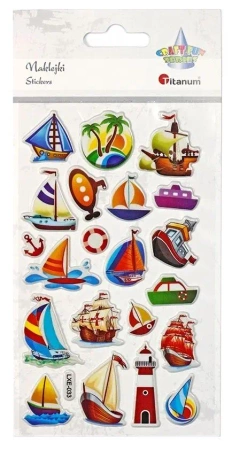 Naklejki wypukłe statki, latarnia morska 21szt - Titanum