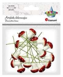 Muchomory styropianowe 17x20mm drucik 55mm 16szt - Titanum