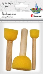 Pędzle gąbkowe płaskie mix 3szt. - Titanum