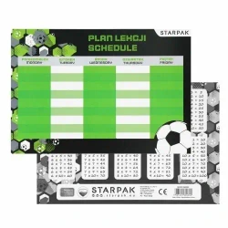 Plan lekcji z tabliczką mnożenia Football (25szt) - STARPAK