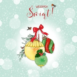 Karnet Swarovski kwadrat CL3511_PO Święta Bombki - Clear Creations