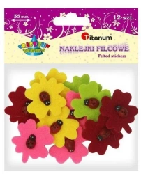 Naklejki filcowe 3D koniczyna mix 12 szt - Titanum