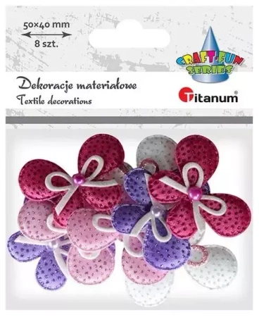 Ozdoba materiałowa Kokardki mix 8szt - Titanum