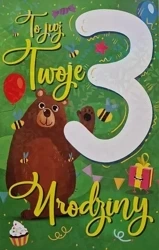 Karnet Urodziny 3 chłopiec - YEKU