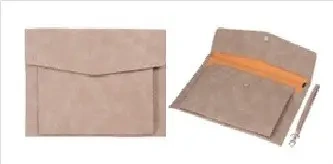 Teczka A4 z kieszonką nubuk beżowa - Antra