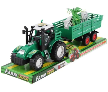 Traktor z przyczepą i zwierzętami - Trifox