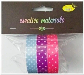 Taśmy materiałowe kropki 3szt - Galeria Hobby