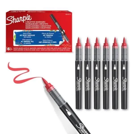 Markery akrylowe czerwone (6szt) - Sharpie