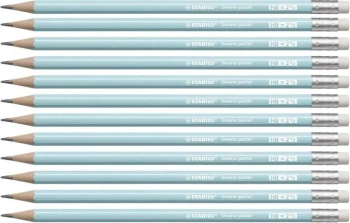 Ołówek Swano Pastel HB z gumką niebieski (12szt) - Stabilo