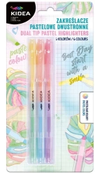 Zakreślacze pastelowe dwustronne 6 kolorów KIDEA - DERFORM
