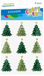 Naklejki Choinka Zielona 9 szt. Boże Narodzenie Craft with Fun 567189