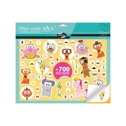 Zestaw naklejek Maxi Book Stick Przebrane zwierzęta - AVENUE MANDARINE