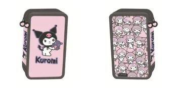 Piórnik potrójny z wyposażeniem Kuromi pink - ST-MAJEWSKI