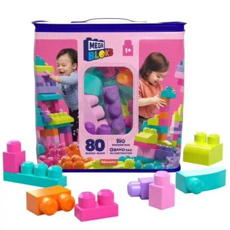 Mega Bloks Klocki w torbie 80 el. różowe - Mattel