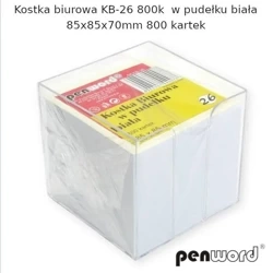 Kostka biurowa w pudełku biała 85x85x70mm 800K - Penword