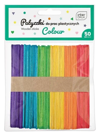 Patyczki do prac plastycznych kolor 113mm 50 sztuk - INTERDRUK
