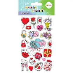 Naklejki 3D Puffy Valentines 10x20cm HAPPY COLOR - GDD