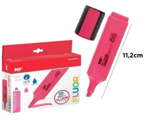 Zakreślacz fluorescencyjny różowy (12szt) - MP Main Paper