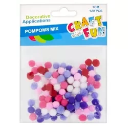 Pompony akrylowe 1cm 120szt - Craft with Fun