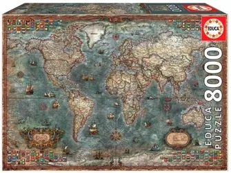 Puzzle 8000 Mapa historyczna świata G3 - Educa